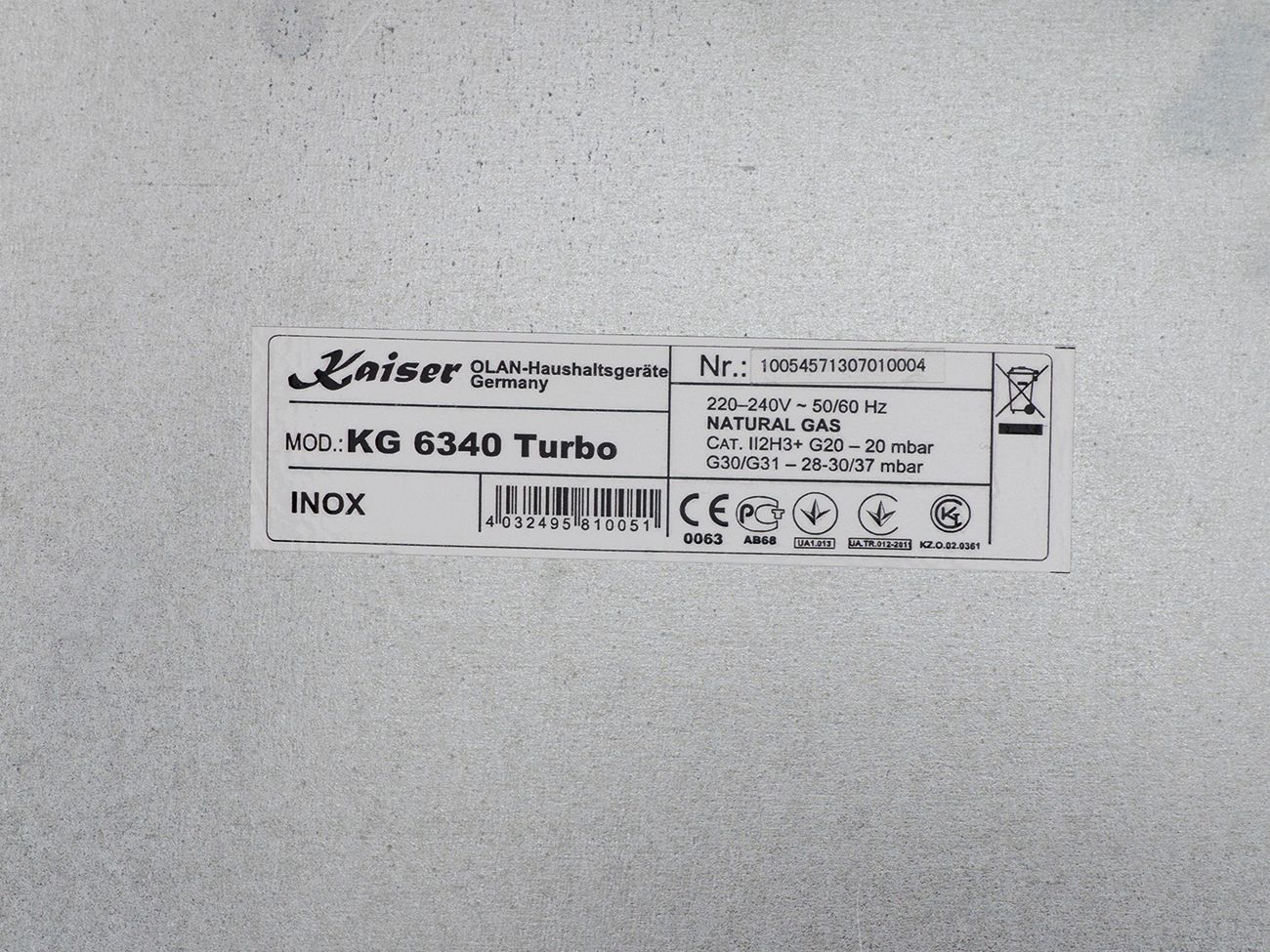 Варочная поверхность газовая KAISER KG 6340 Turbo