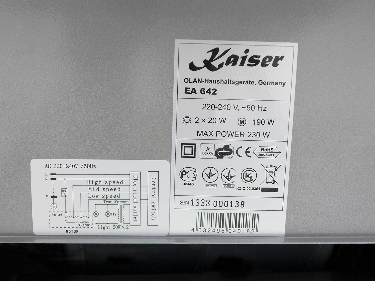 Встраиваемая кухонная вытяжка KAISER EA 642